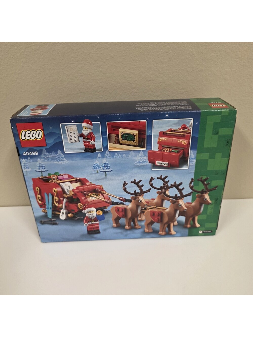 NEW in BOX LEGO 40499 Retired Santa's Sleigh w/ Reindeer Christmas Building Kit